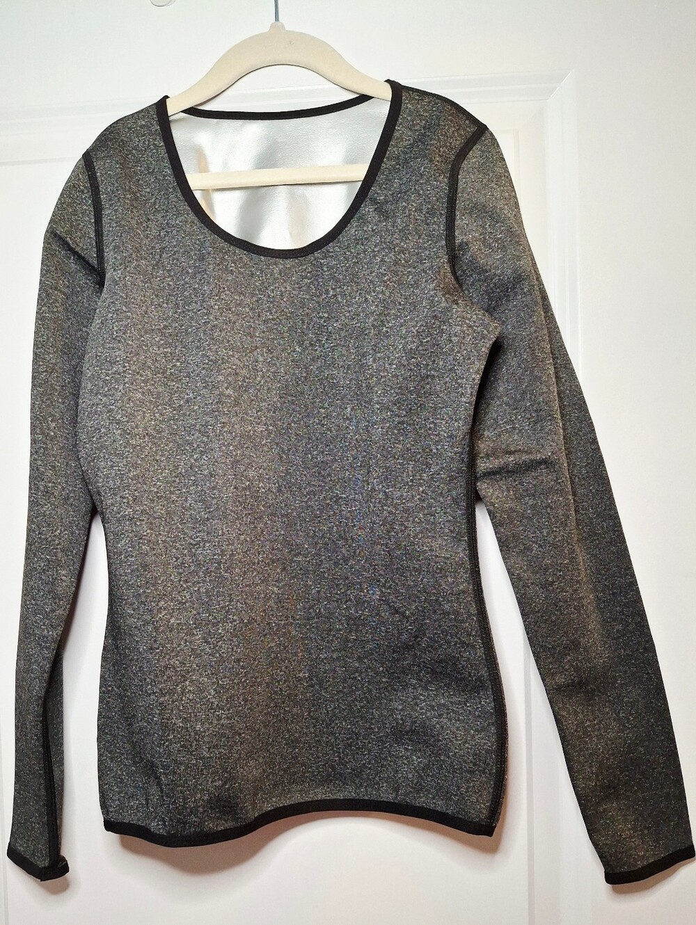 Vintage Y2K Silver Coated Thermal Long Sleeve Shirt (S)
